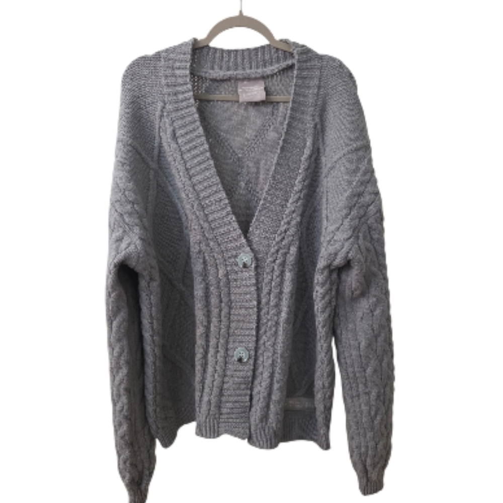 Taylor Swift Gray Cable Knit Cardigan The Tortured Poets Department